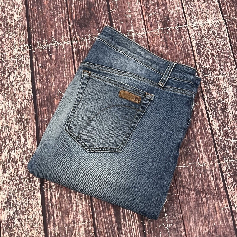 Joes Women Easy Crop Rita Slouchy Blue Wash Denim Stretch Jeans Sz 32X26 (36X26)